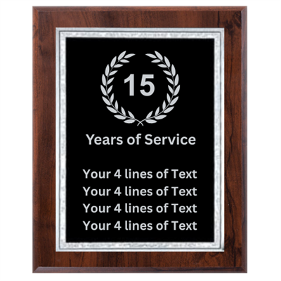 15 Year Service Award 9" x 12" Plaque (VL912-PP170C-S-15YR)