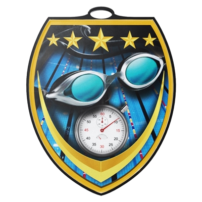 3" Swimming Shield Medal (VSM231)
