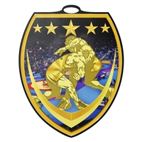 3" Wrestling Shield Medal (VSM253)