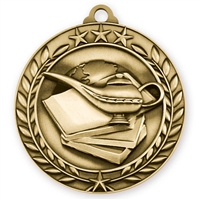 1 3/4" Book & Lamp Medal