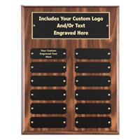 9" x 12" Walnut Finish Perpetual Plaque (WF628E)