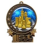 3" Chess Medal with Epoxy Dome XMD-D17