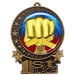 3" Martial Arts Medal with Epoxy Dome XMD-D25