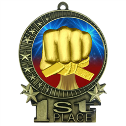3" Martial Arts Medal with Epoxy Dome XMD-D25