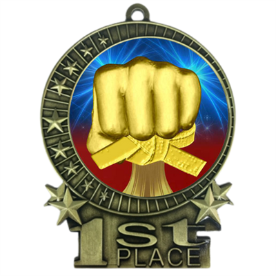 3" Martial Arts Medal with Epoxy Dome XMD-D25