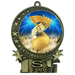 3" Music Medal with Epoxy Dome XMD-D55