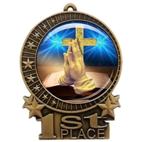 3" Religious Medal with Epoxy Dome XMD-D75