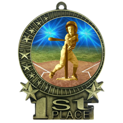 3" T-Ball Tee Ball Medal with Epoxy Dome XMD-D82