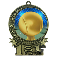 3" Tennis Medal with Epoxy Dome XMD-D84
