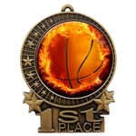 Flame Basketball Medal