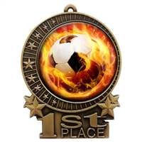 Flame Soccer Medal