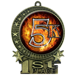 3" Flame 5K Medal