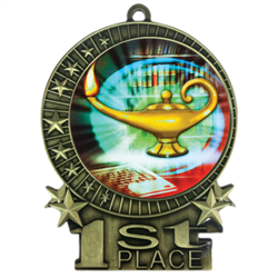 3" Scholastic Lamp Medal
