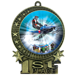 3" Snow Mobile Medal