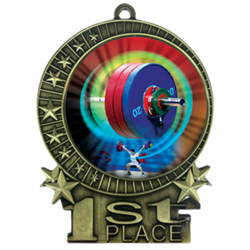 3" Weight Lifting Medal