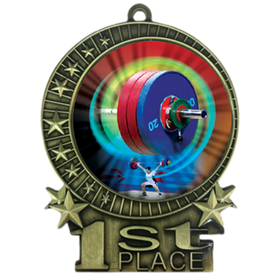 3" Weight Lifting Medal