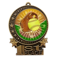 3" Full Color Softball Medals