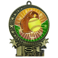 3" Full Color Softball Medals