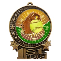 3" Full Color Softball Medals