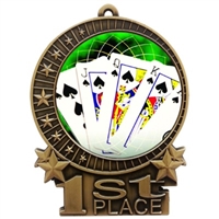 3" Full Color Poker Cards Medals