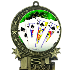 3" Full Color Poker Cards Medals