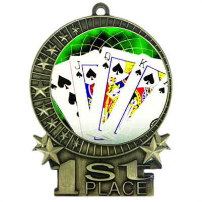 3" Full Color Poker Cards Medals