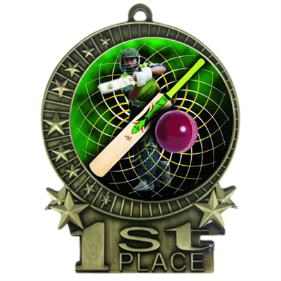 3" Full Color Cricket Medals