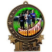 3" Full Color Men Cross Country Medals