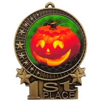 3" Full Color Halloween Pumpkin Medals