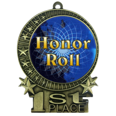 3" Full Color Honor Roll Medals