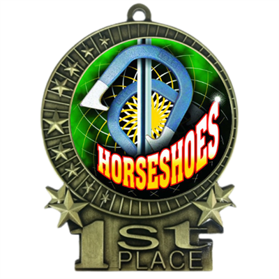3" Full Color Horse Shoes Medals