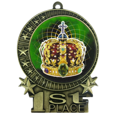 3" Full Color King Crown Medals