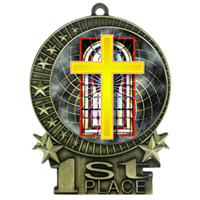 3" Full Color Religious Cross Medals