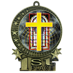 3" Full Color Religious Cross Medals