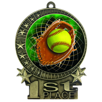 3" Full Color Softball Medals