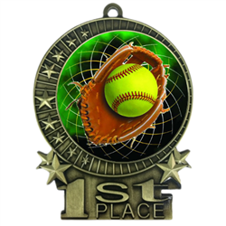 3" Full Color Softball Medals