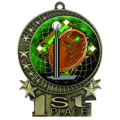 3" Full Color T Ball Tee Ball Medals
