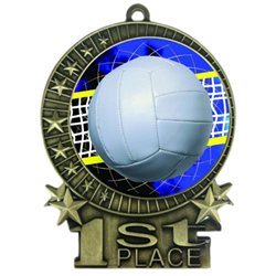 3" Full Color Volleyball Medals
