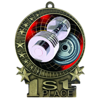 3" Full Color Weight Lifting Medals