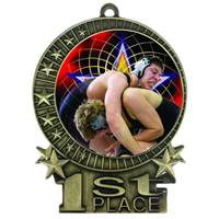 3" Full Color Wrestling Medals