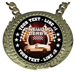Personalized Pinewood Derby Champion Champ Chain