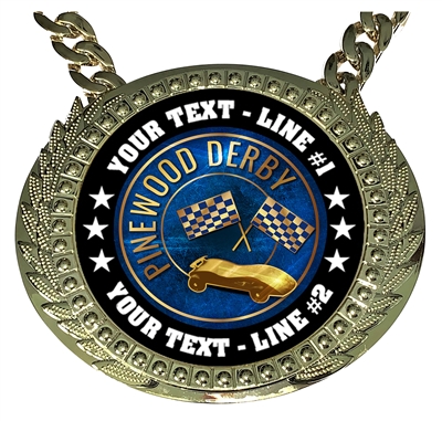 Personalized Pinewood Derby Champion Champ Chain