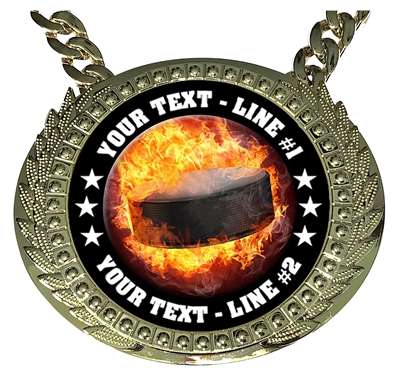 Personalized Flame Hockey Champion Champ Chain