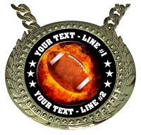 Personalized Flame Football Champion Champ Chain