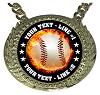 Personalized Flame Baseball Champion Champ Chain