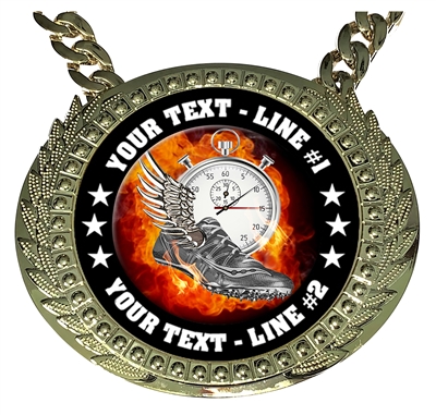 Personalized Flame Track Champion Champ Chain
