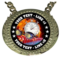 Personalized Flame Swimming Champion Champ Chain