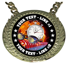 Personalized Flame Swimming Champion Champ Chain