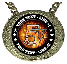 Personalized Flame 5K Champion Champ Chain