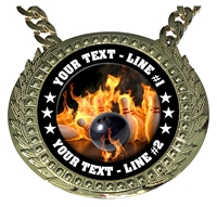 Personalized Flame Bowling Champion Champ Chain